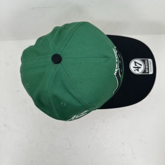NWT New York Jets NFL Snapback Hat Cap 47 Brand Hitch Script Green Black - Picture 6 of 9